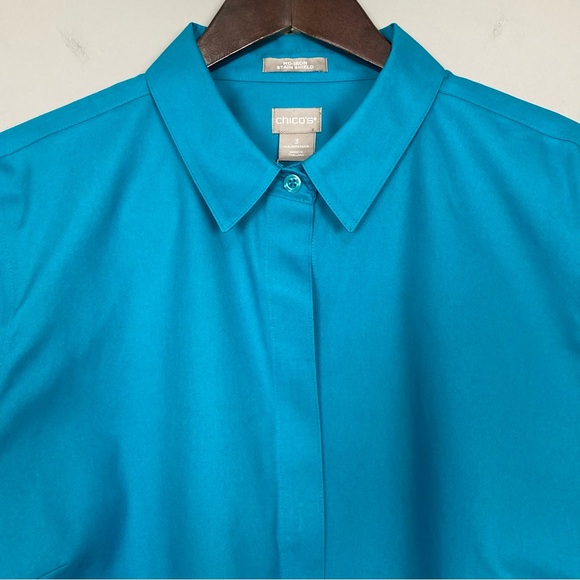 Chico’s No-Iron Cotton Stain Shield Shirt Women’s Size XL Button Front Classic - Picture 2 of 9